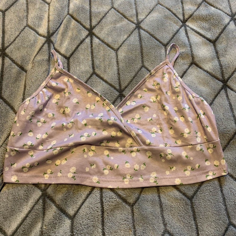 Lilac floral crop top